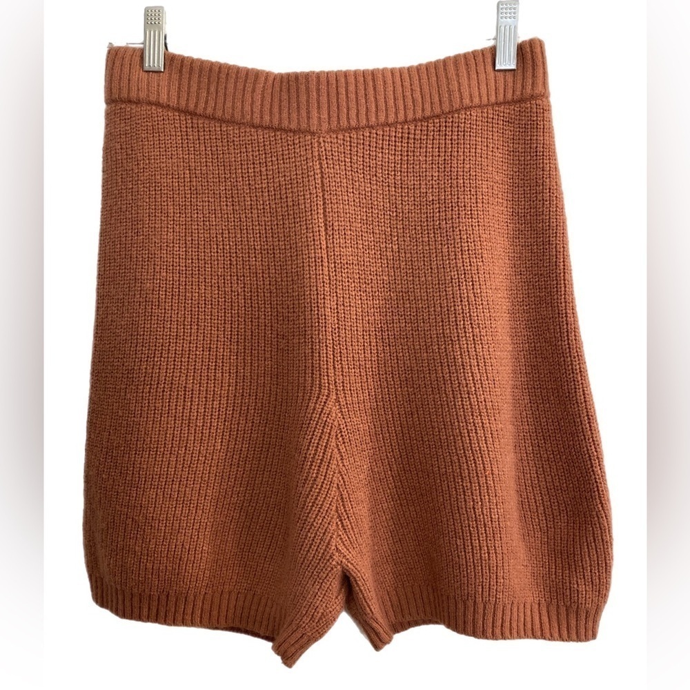 Anthropologie High-Waist Knit Shorts in Rust